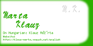 marta klauz business card